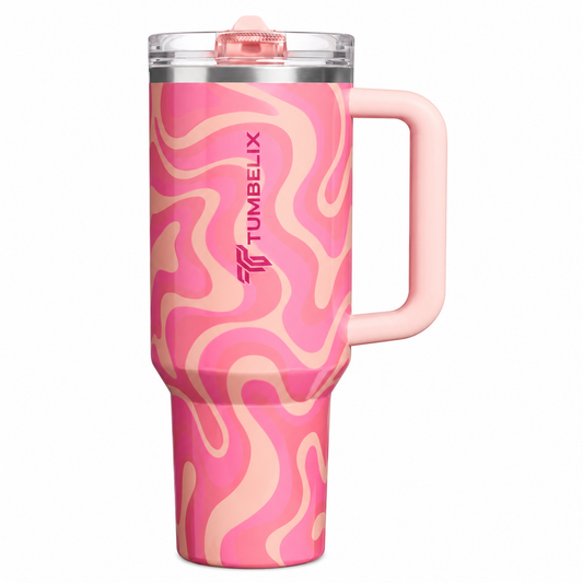 Tumbelix 40 oz Tumbler with Handle & Straw Lid