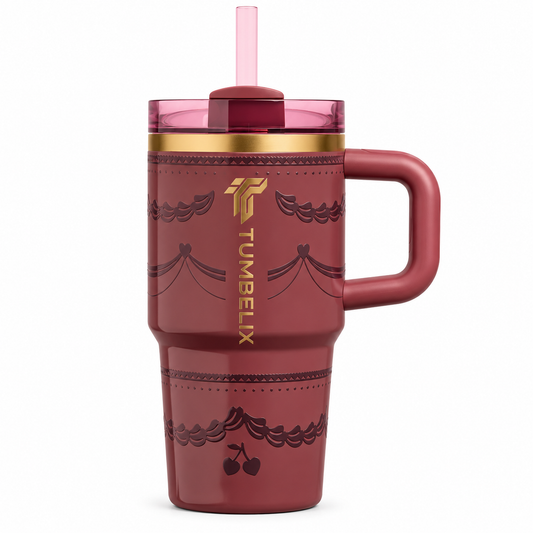Tumbelix Cherry Luxe Insulated Tumbler 40oz