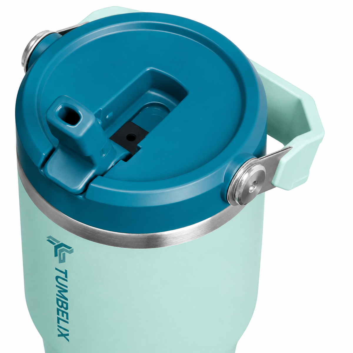 Tumbelix Travel Tumbler with Handle & Flip Lid