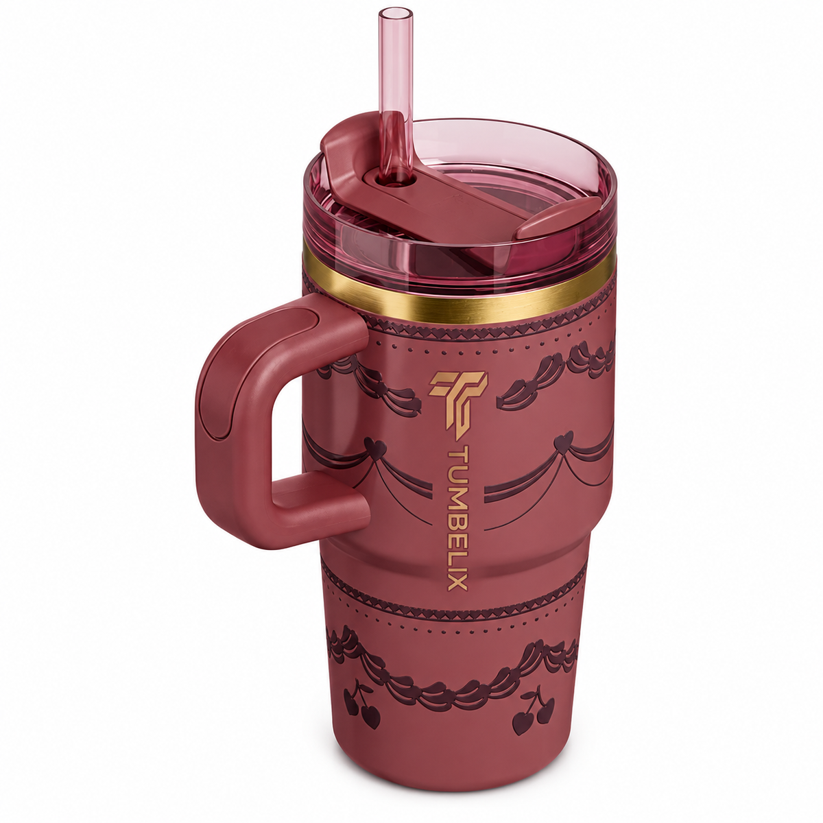Tumbelix Cherry Luxe Insulated Tumbler 40oz